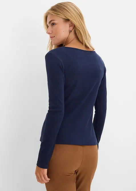 Maglia a costine corta con puro cotone biologico, bonprix