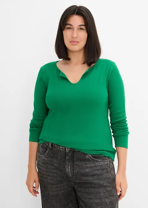 Maglia a costine corta con puro cotone biologico, bonprix