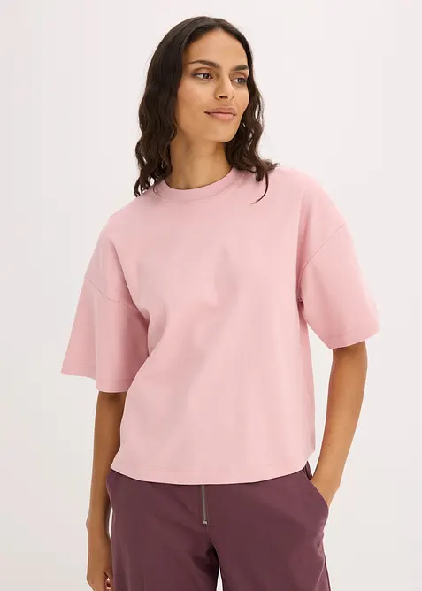 Maxi maglia corta in puro cotone biologico pesante, bonprix