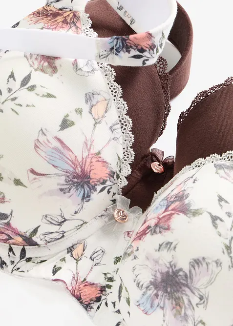 Reggiseno con coppe preformate, ferretto e cotone biologico (pacco da 2), bonprix