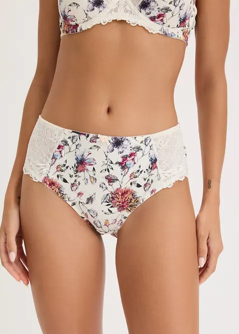 Slip alto con fantasia floreale (pacco da 2), bonprix
