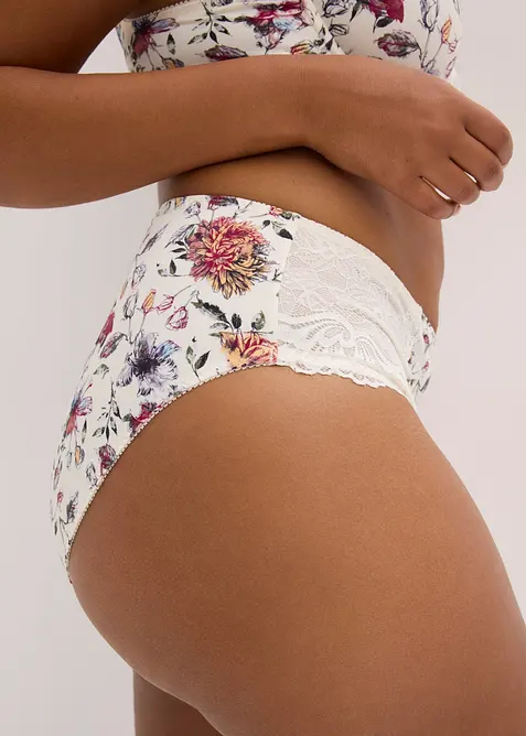 Slip alto con fantasia floreale (pacco da 2), bonprix