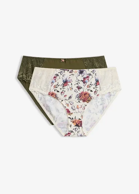 Slip alto con fantasia floreale (pacco da 2), bonprix