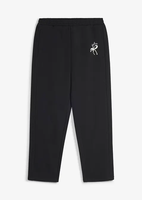 Pantaloni in felpa di puro cotone biologico, wide leg, bonprix