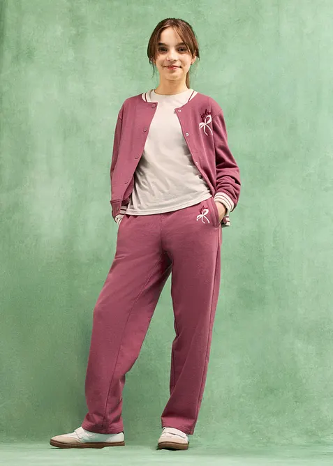 Pantaloni in felpa di puro cotone biologico, wide leg, bonprix