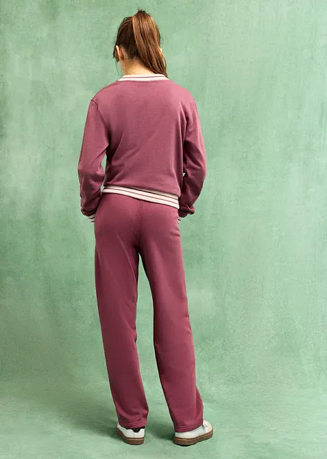 Pantaloni in felpa di puro cotone biologico, wide leg, bonprix