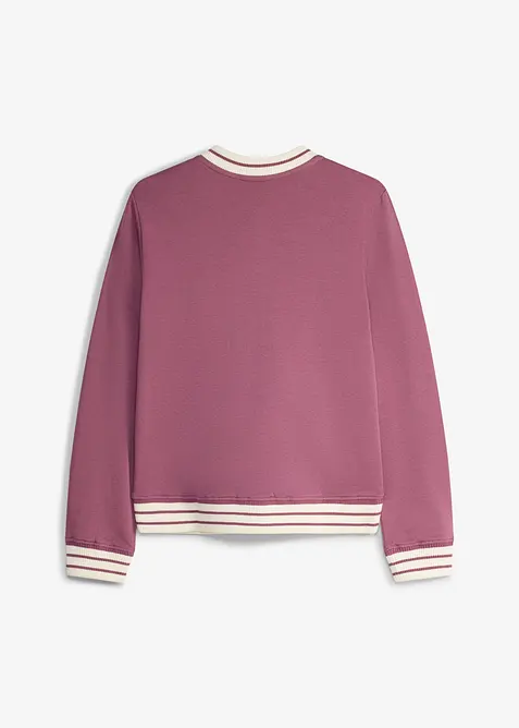 Felpa con zip in puro cotone biologico, bonprix