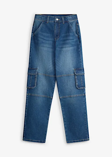 Jeans cargo loose fit con vita regolabile, straight, bonprix