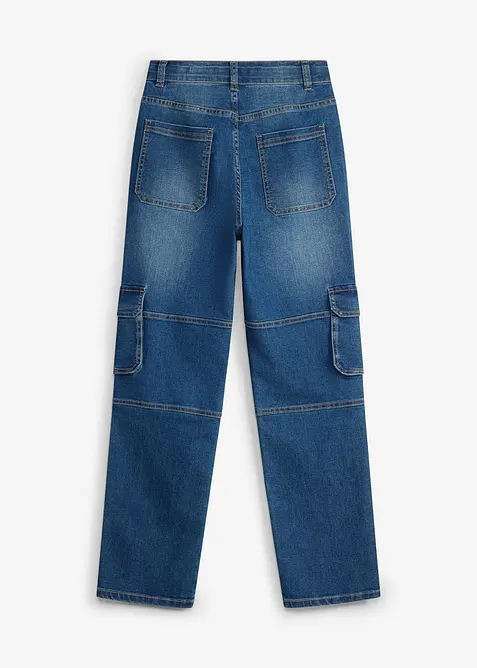 Jeans cargo loose fit con vita regolabile, straight, bonprix