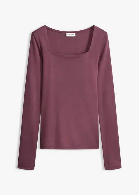 Maglia a maniche lunghe con scollo quadrato, bonprix