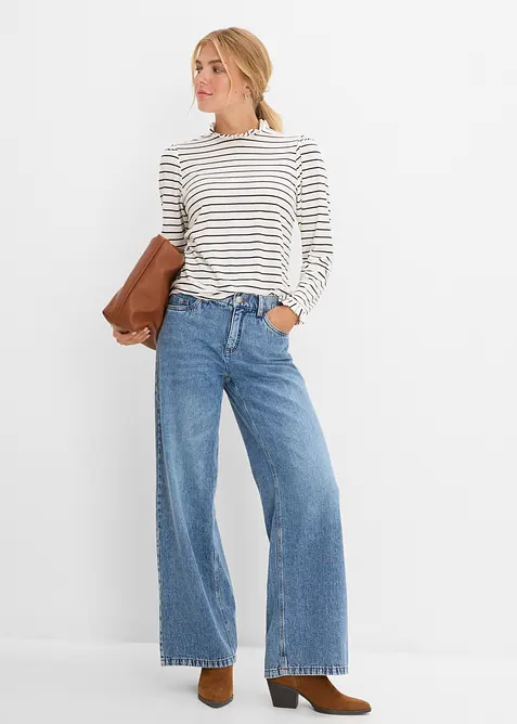 Maglia a maniche lunghe con ruches, bonprix