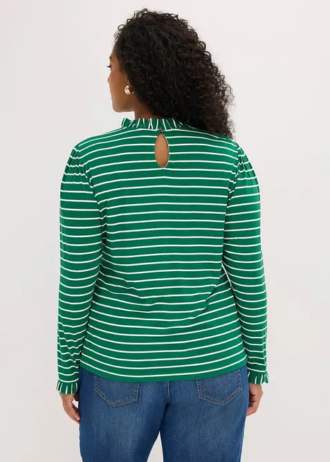 Maglia a maniche lunghe con ruches, bonprix