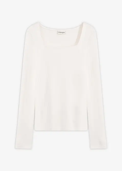 Maglia a maniche lunghe con scollo quadrato, bonprix