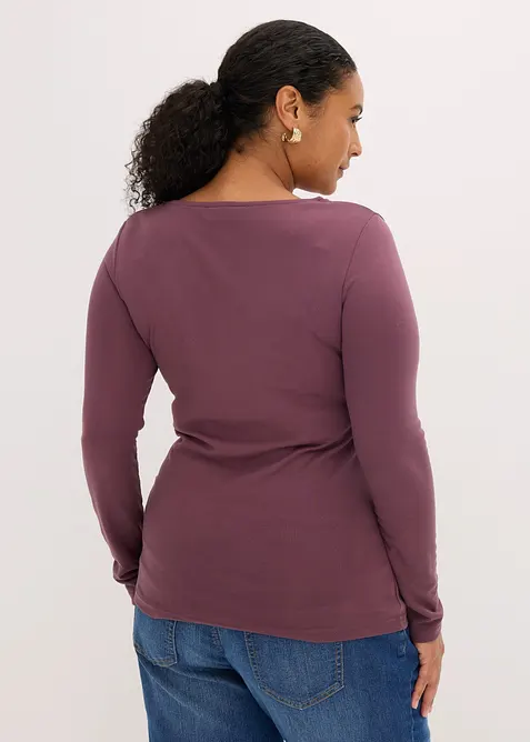 Maglia a maniche lunghe con scollo quadrato, bonprix