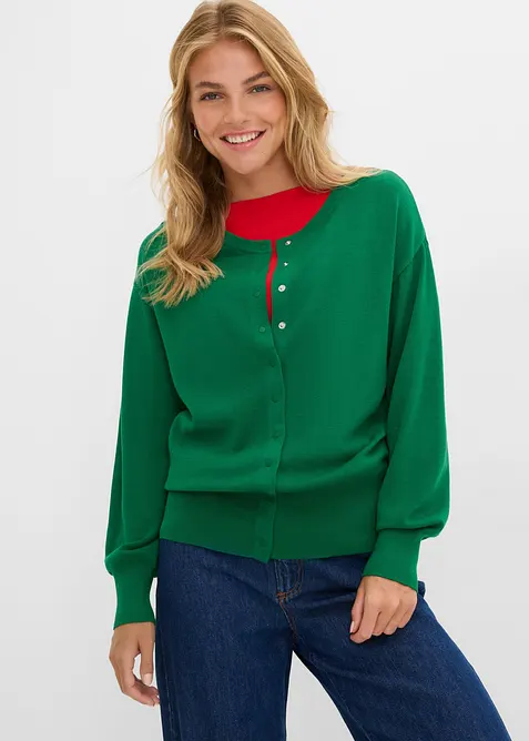 Cardigan in filato fine di misto viscosa morbido, bonprix