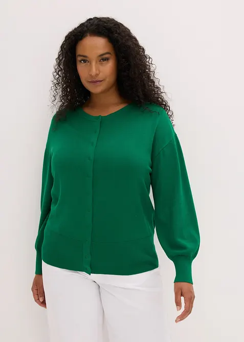 Cardigan in filato fine di misto viscosa morbido, bonprix
