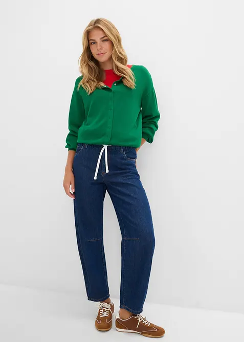 Jeans barrel cropped, vita media, bonprix