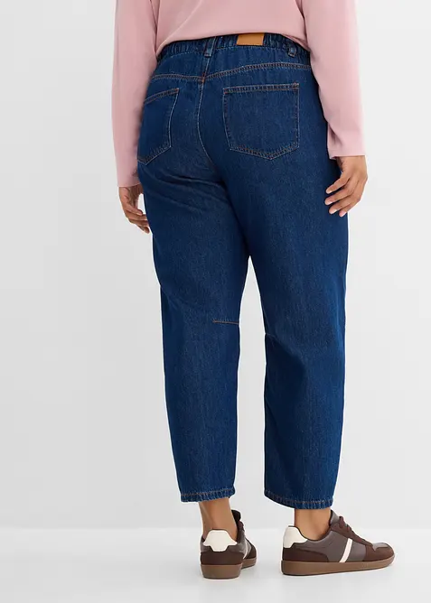 Jeans barrel cropped, vita media, bonprix
