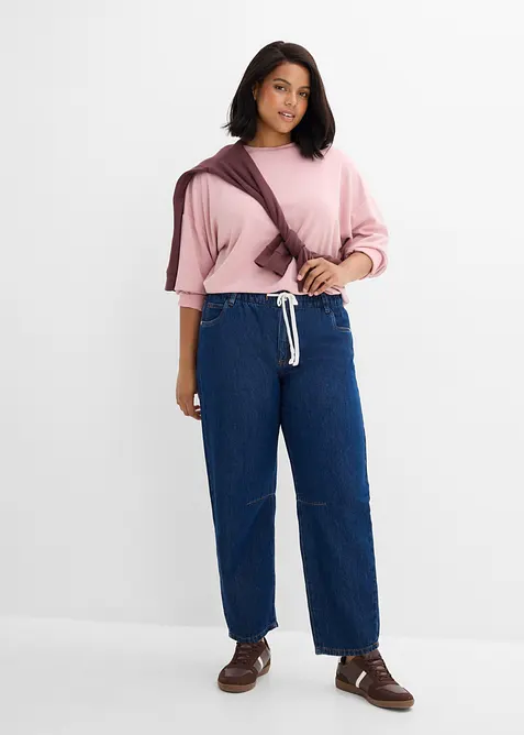 Jeans barrel cropped, vita media, bonprix