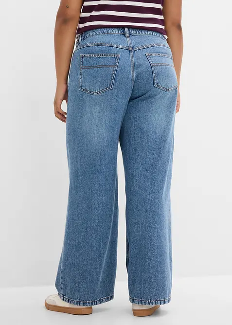 Jeans wide leg, vita media, bonprix