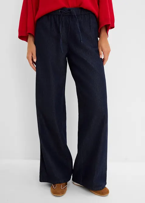 Jeans wide leg leggeri, vita media, bonprix