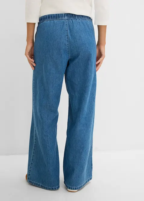 Jeans wide leg leggeri, vita media, bonprix
