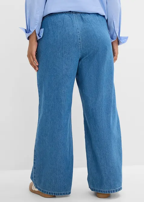 Jeans wide leg leggeri, vita media, bonprix