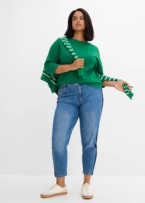 Mom jeans cropped, vita alta, bonprix