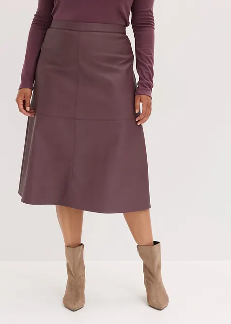 Gonna midi in similpelle, bonprix