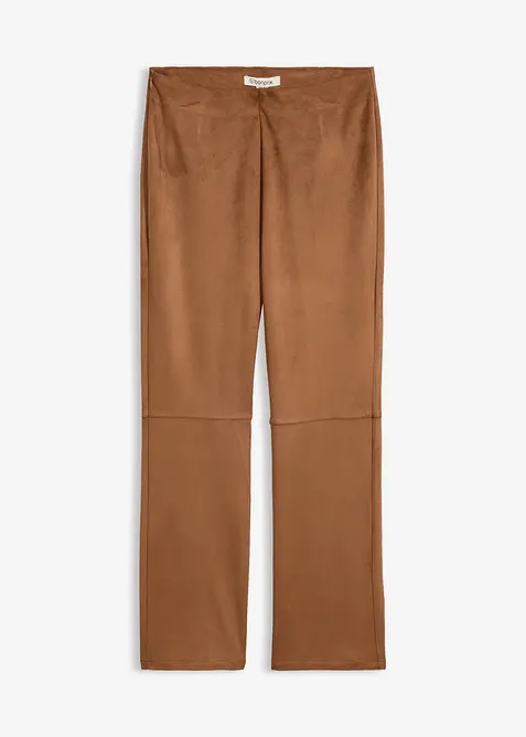 Pantaloni cropped in similpelle scamosciata, bonprix