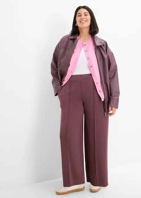 Pantaloni in misto viscosa effetto neoprene, bonprix