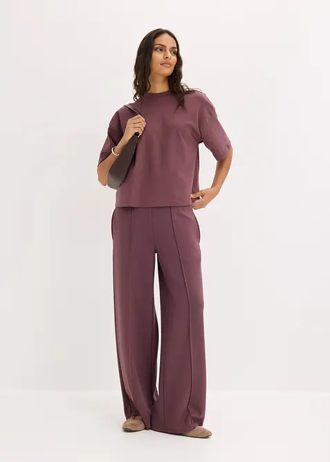 Pantaloni in misto viscosa effetto neoprene, bonprix