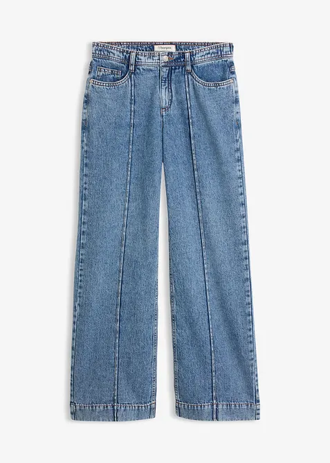Jeans wide leg, vita media, bonprix