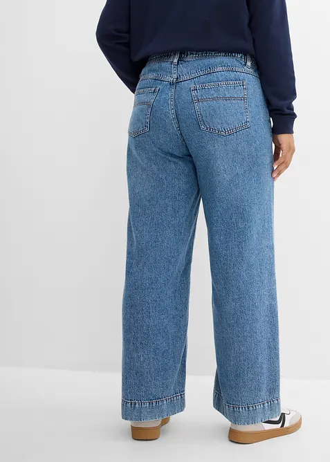 Jeans wide leg, vita media, bonprix