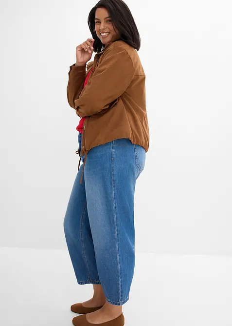 Jeans barrel cropped, vita media, bonprix