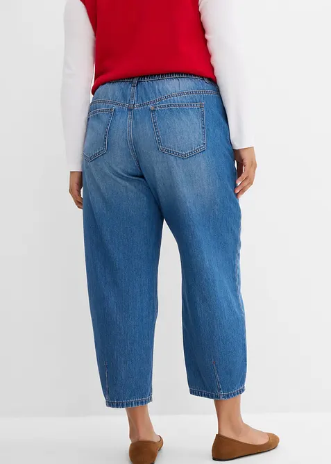 Jeans barrel cropped, vita media, bonprix
