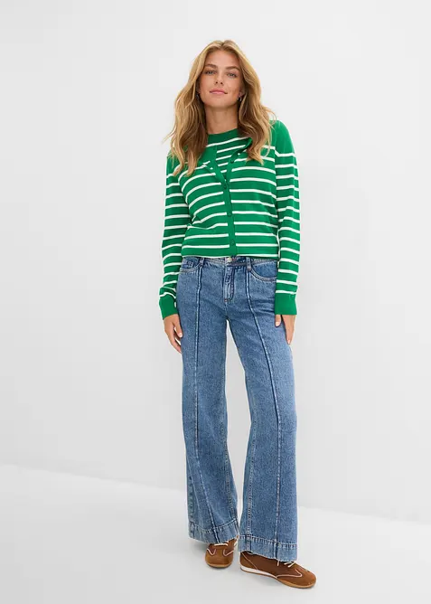 Jeans wide leg, vita media, bonprix