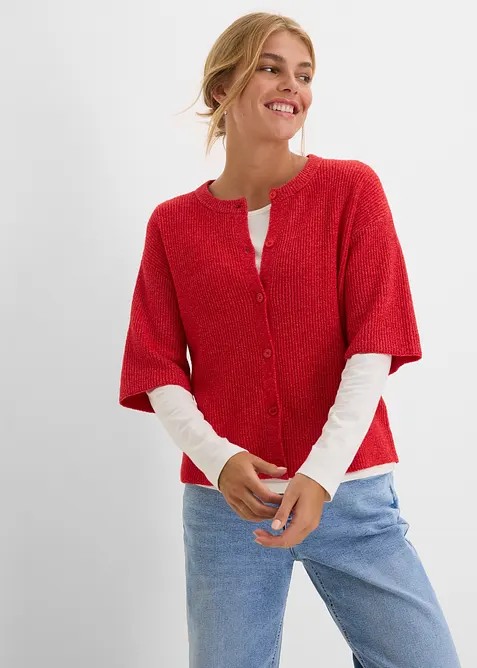 Cardigan ampio in misto lana morbido, bonprix