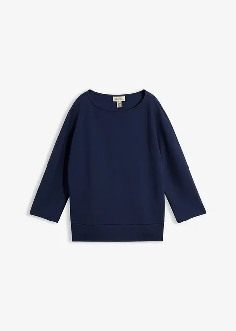 Maglia strutturata in interlock di misto cotone, bonprix