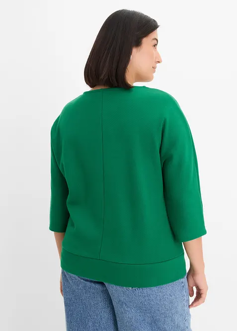 Maglia strutturata in interlock di misto cotone, bonprix