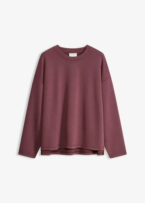 Felpa oversize in misto viscosa effetto neoprene, bonprix