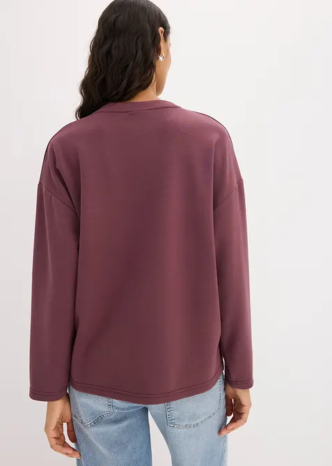 Felpa oversize in misto viscosa effetto neoprene, bonprix