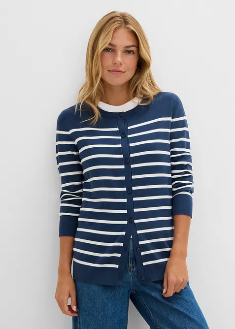 Cardigan in filato fine di misto viscosa morbido, bonprix