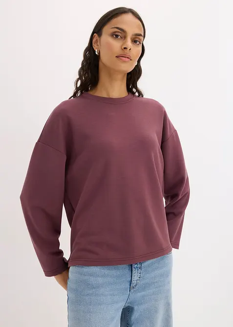 Felpa oversize in misto viscosa effetto neoprene, bonprix