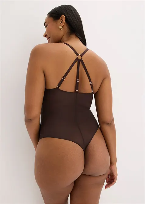 Body con perizoma e raffinato ricamo, senza ferretto, bonprix
