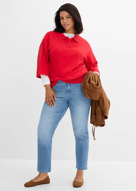 Jeans straight cropped, vita media, bonprix