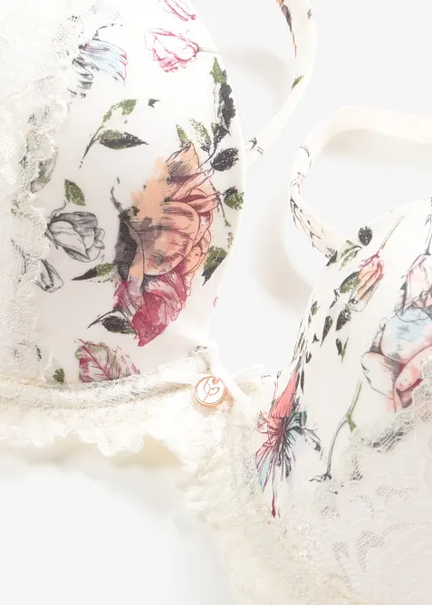 Reggiseno con coppe preformate e pizzo delicato, bonprix