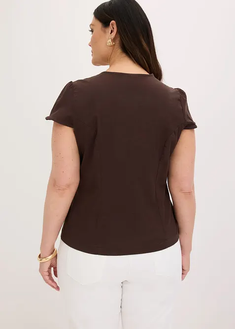 Blusa in cotone a maniche corte, bonprix