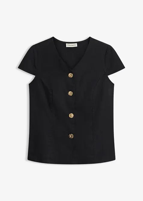 Blusa in cotone a maniche corte, bonprix