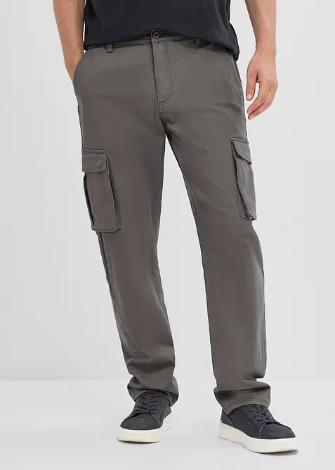 Pantaloni cargo classic fit straight elasticizzati con elastico in vita, bonprix